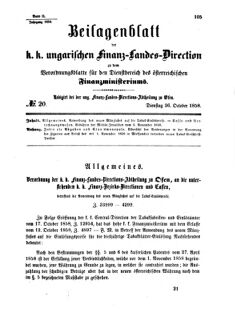 Verordnungsblatt für den Dienstbereich des K.K. Finanzministeriums für die im Reichsrate Vertretenen Königreiche und Länder 18581026 Seite: 1