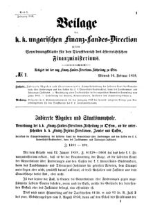 Verordnungsblatt für den Dienstbereich des K.K. Finanzministeriums für die im Reichsrate Vertretenen Königreiche und Länder 18590216 Seite: 1