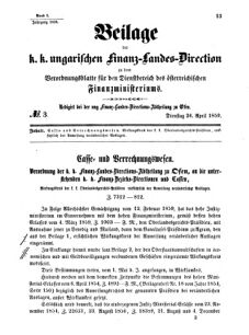 Verordnungsblatt für den Dienstbereich des K.K. Finanzministeriums für die im Reichsrate Vertretenen Königreiche und Länder 18590426 Seite: 1