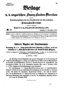 Verordnungsblatt für den Dienstbereich des K.K. Finanzministeriums für die im Reichsrate Vertretenen Königreiche und Länder 18591231 Seite: 1