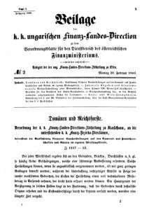 Verordnungsblatt für den Dienstbereich des K.K. Finanzministeriums für die im Reichsrate Vertretenen Königreiche und Länder 18600220 Seite: 1