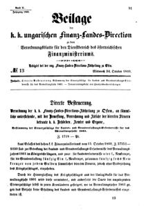 Verordnungsblatt für den Dienstbereich des K.K. Finanzministeriums für die im Reichsrate Vertretenen Königreiche und Länder 18601024 Seite: 1