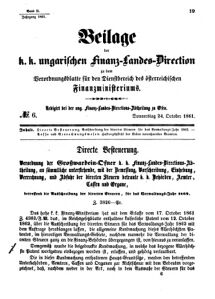 Verordnungsblatt für den Dienstbereich des K.K. Finanzministeriums für die im Reichsrate Vertretenen Königreiche und Länder 18611024 Seite: 1