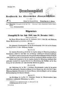 Verordnungsblatt für den Dienstbereich des K.K. Finanzministeriums für die im Reichsrate Vertretenen Königreiche und Länder