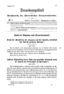 Verordnungsblatt für den Dienstbereich des K.K. Finanzministeriums für die im Reichsrate Vertretenen Königreiche und Länder