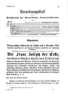 Verordnungsblatt für den Dienstbereich des K.K. Finanzministeriums für die im Reichsrate Vertretenen Königreiche und Länder