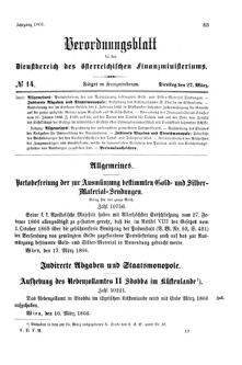 Verordnungsblatt für den Dienstbereich des K.K. Finanzministeriums für die im Reichsrate Vertretenen Königreiche und Länder