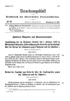 Verordnungsblatt für den Dienstbereich des K.K. Finanzministeriums für die im Reichsrate Vertretenen Königreiche und Länder 18660513 Seite: 5