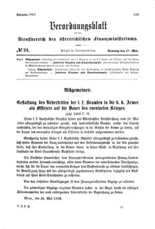 Verordnungsblatt für den Dienstbereich des K.K. Finanzministeriums für die im Reichsrate Vertretenen Königreiche und Länder