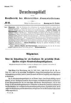 Verordnungsblatt für den Dienstbereich des K.K. Finanzministeriums für die im Reichsrate Vertretenen Königreiche und Länder