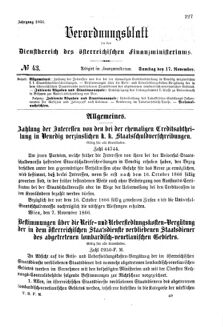 Verordnungsblatt für den Dienstbereich des K.K. Finanzministeriums für die im Reichsrate Vertretenen Königreiche und Länder