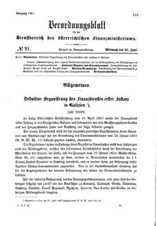 Verordnungsblatt für den Dienstbereich des K.K. Finanzministeriums für die im Reichsrate Vertretenen Königreiche und Länder