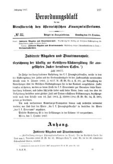 Verordnungsblatt für den Dienstbereich des K.K. Finanzministeriums für die im Reichsrate Vertretenen Königreiche und Länder 18671019 Seite: 1