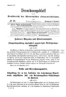 Verordnungsblatt für den Dienstbereich des K.K. Finanzministeriums für die im Reichsrate Vertretenen Königreiche und Länder