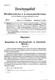 Verordnungsblatt für den Dienstbereich des K.K. Finanzministeriums für die im Reichsrate Vertretenen Königreiche und Länder