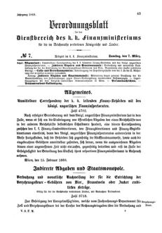 Verordnungsblatt für den Dienstbereich des K.K. Finanzministeriums für die im Reichsrate Vertretenen Königreiche und Länder