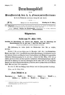 Verordnungsblatt für den Dienstbereich des K.K. Finanzministeriums für die im Reichsrate Vertretenen Königreiche und Länder