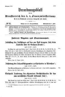 Verordnungsblatt für den Dienstbereich des K.K. Finanzministeriums für die im Reichsrate Vertretenen Königreiche und Länder