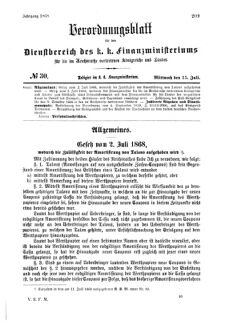 Verordnungsblatt für den Dienstbereich des K.K. Finanzministeriums für die im Reichsrate Vertretenen Königreiche und Länder 18680715 Seite: 1