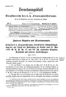 Verordnungsblatt für den Dienstbereich des K.K. Finanzministeriums für die im Reichsrate Vertretenen Königreiche und Länder