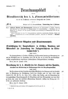 Verordnungsblatt für den Dienstbereich des K.K. Finanzministeriums für die im Reichsrate Vertretenen Königreiche und Länder 18690204 Seite: 1