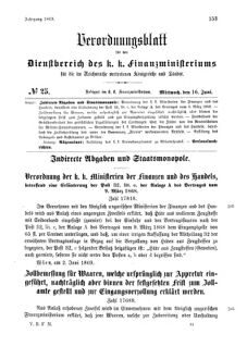 Verordnungsblatt für den Dienstbereich des K.K. Finanzministeriums für die im Reichsrate Vertretenen Königreiche und Länder