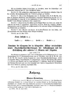 Verordnungsblatt für den Dienstbereich des K.K. Finanzministeriums für die im Reichsrate Vertretenen Königreiche und Länder 18690626 Seite: 11