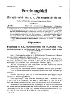 Verordnungsblatt für den Dienstbereich des K.K. Finanzministeriums für die im Reichsrate Vertretenen Königreiche und Länder