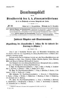 Verordnungsblatt für den Dienstbereich des K.K. Finanzministeriums für die im Reichsrate Vertretenen Königreiche und Länder 18691215 Seite: 1