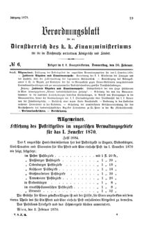 Verordnungsblatt für den Dienstbereich des K.K. Finanzministeriums für die im Reichsrate Vertretenen Königreiche und Länder