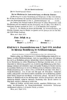 Verordnungsblatt für den Dienstbereich des K.K. Finanzministeriums für die im Reichsrate Vertretenen Königreiche und Länder 18700412 Seite: 3