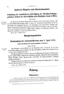 Verordnungsblatt für den Dienstbereich des K.K. Finanzministeriums für die im Reichsrate Vertretenen Königreiche und Länder 18700412 Seite: 4