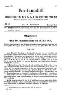 Verordnungsblatt für den Dienstbereich des K.K. Finanzministeriums für die im Reichsrate Vertretenen Königreiche und Länder