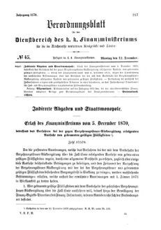 Verordnungsblatt für den Dienstbereich des K.K. Finanzministeriums für die im Reichsrate Vertretenen Königreiche und Länder