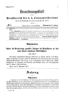 Verordnungsblatt für den Dienstbereich des K.K. Finanzministeriums für die im Reichsrate Vertretenen Königreiche und Länder