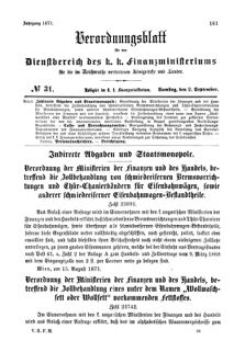 Verordnungsblatt für den Dienstbereich des K.K. Finanzministeriums für die im Reichsrate Vertretenen Königreiche und Länder