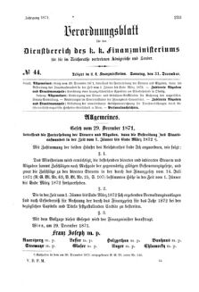 Verordnungsblatt für den Dienstbereich des K.K. Finanzministeriums für die im Reichsrate Vertretenen Königreiche und Länder