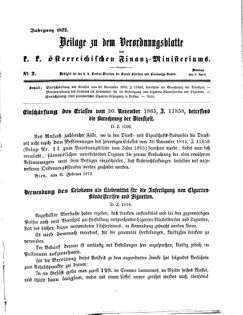 Verordnungsblatt für den Dienstbereich des K.K. Finanzministeriums für die im Reichsrate Vertretenen Königreiche und Länder 18720408 Seite: 1