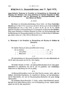 Verordnungsblatt für den Dienstbereich des K.K. Finanzministeriums für die im Reichsrate Vertretenen Königreiche und Länder 18720424 Seite: 2