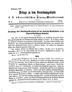 Verordnungsblatt für den Dienstbereich des K.K. Finanzministeriums für die im Reichsrate Vertretenen Königreiche und Länder