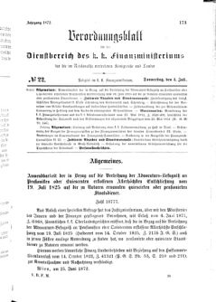 Verordnungsblatt für den Dienstbereich des K.K. Finanzministeriums für die im Reichsrate Vertretenen Königreiche und Länder