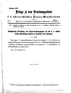 Verordnungsblatt für den Dienstbereich des K.K. Finanzministeriums für die im Reichsrate Vertretenen Königreiche und Länder 18721028 Seite: 1