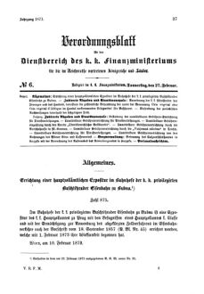 Verordnungsblatt für den Dienstbereich des K.K. Finanzministeriums für die im Reichsrate Vertretenen Königreiche und Länder