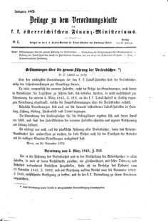 Verordnungsblatt für den Dienstbereich des K.K. Finanzministeriums für die im Reichsrate Vertretenen Königreiche und Länder 18730228 Seite: 1