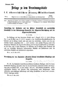 Verordnungsblatt für den Dienstbereich des K.K. Finanzministeriums für die im Reichsrate Vertretenen Königreiche und Länder