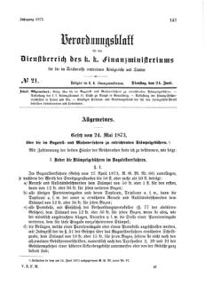 Verordnungsblatt für den Dienstbereich des K.K. Finanzministeriums für die im Reichsrate Vertretenen Königreiche und Länder