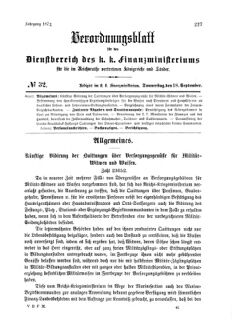 Verordnungsblatt für den Dienstbereich des K.K. Finanzministeriums für die im Reichsrate Vertretenen Königreiche und Länder