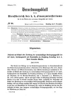 Verordnungsblatt für den Dienstbereich des K.K. Finanzministeriums für die im Reichsrate Vertretenen Königreiche und Länder