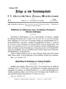 Verordnungsblatt für den Dienstbereich des K.K. Finanzministeriums für die im Reichsrate Vertretenen Königreiche und Länder 18731219 Seite: 5