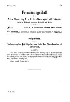 Verordnungsblatt für den Dienstbereich des K.K. Finanzministeriums für die im Reichsrate Vertretenen Königreiche und Länder